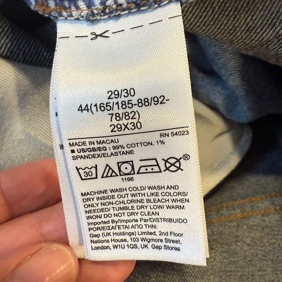 Men’s Gap Slim Straight Dark Worn Jeans size 29/30 - Picture 9 of 11